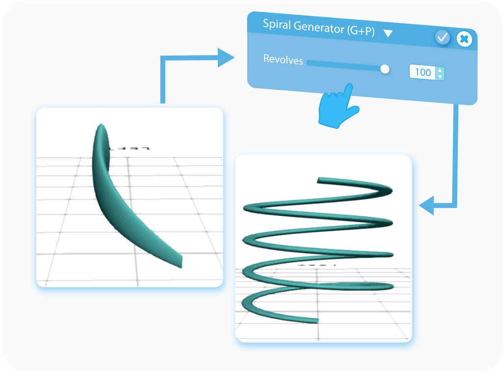 Customizing the Revolves for Spiral Generator with slider or text-box